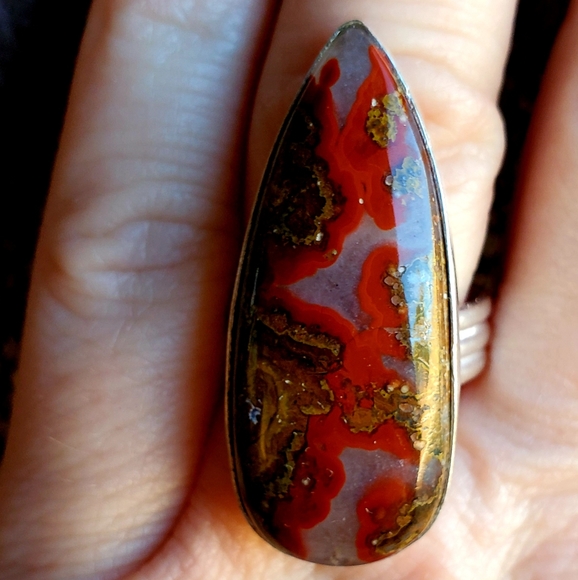 New Moroccan Seam Agate 925 Silver Ring. - Picture 9 of 13